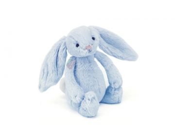 KRÓLIK GRZECHOTKA Bashful Blue Bunny Rattle, Jellycat, wys. 18 cm