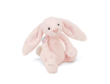 KRÓLIK GRZECHOTKA Bashful Pink Bunny Rattle, Jellycat, wys. 18 cm