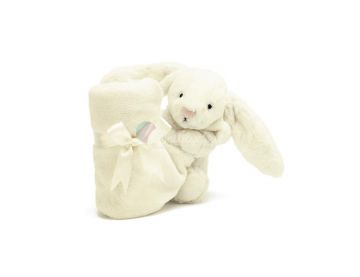 KRÓLIK KOCYK Bashful Cream Bunny Smoother, Jellycat, wymiary kocyka 33 x 33 cm