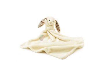 KRÓLIK KOCYK Blossom Cream Bunny Smoother, Jellycat, wymiary kocyka 33 x 33 cm