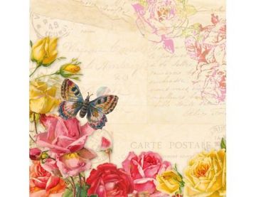 SERWETKI  - ZESTAW Vintage Butterflies, PPD, 60 szt., 33 x 33 cm