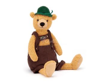 PLUSZOWY MIŚ w czapce, Wolfgang Bear, Jellycat, wys. 35 cm