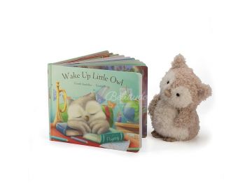 KSIĄŻECZKA DLA DZIECI Obudź się mała sowo, Wake up Little Owl Book, Jellycat, wys. 18 cm