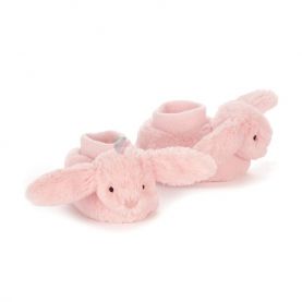 BUCIKI Z KRÓLIKAMI (różowe), Bashful Pink Bunny Booties, Jellycat, 0-6 miesięcy (one size), wys. 10 cm