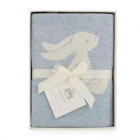 KOCYK W KRÓLIKI (niebieski, w pudełku) Blue Bashful Bunny Blanket, Jellycat, wymiary kocyka 100 x 77 cm