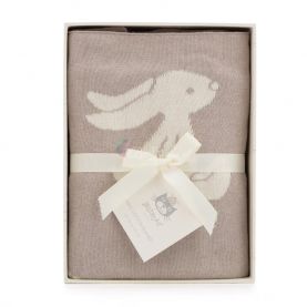 KOCYK W KRÓLIKI (beżowy, w pudełku) Beige Bashful Bunny Blanket, Jellycat, wymiary kocyka 100 x 77 cm