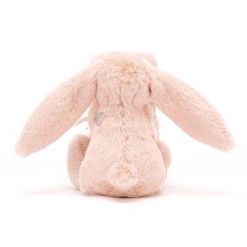 KRÓLIK KOCYK (pudrowy róż) Bashful Blush Bunny Soother, Jellycat, wymiary kocyka 33 x 33 cm