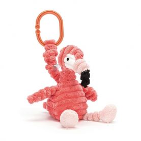 ZAWIESZKA DRGAJĄCA FLAMING, Cordy Roy Baby Flamingo Jitter, Jellycat, wys. 14 cm